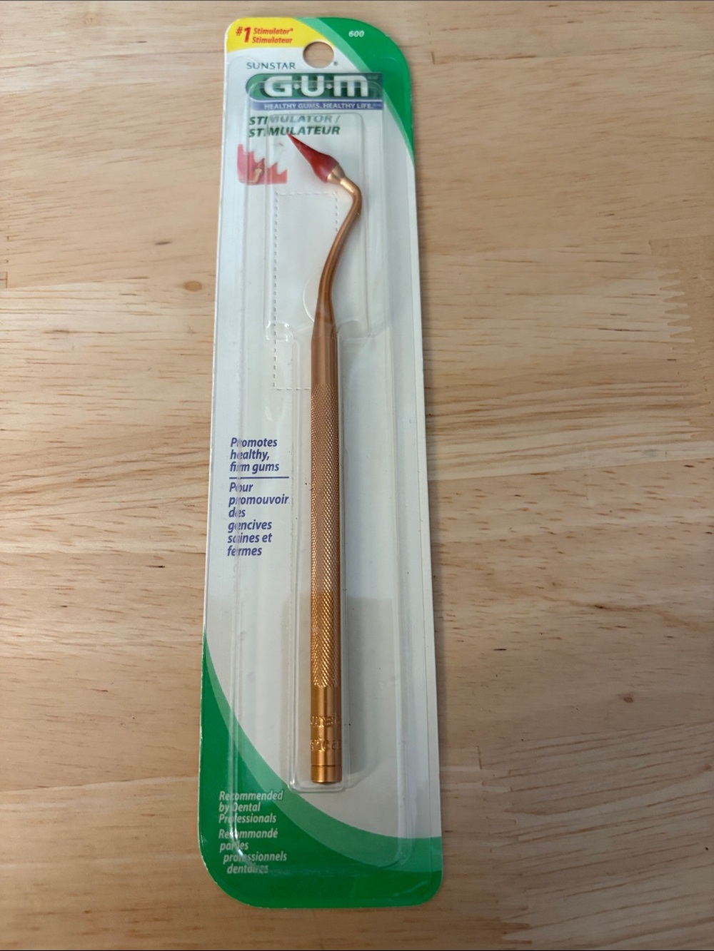 GUM Gold Gum Stimulator with Pink Tip — Oral Care Tool